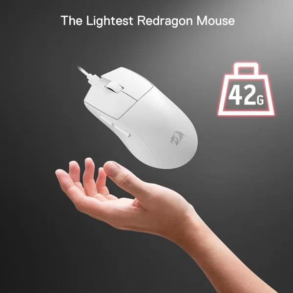imageRedragon M996 Wired 8K Polling Rate Gaming Mouse 42G UltraLight 26000 Max DPI Gaming Mouse wErgonomic Natural Grip Build Full Programmable Buttons Software Supports DIY Keybinds ampamp DPIWhite