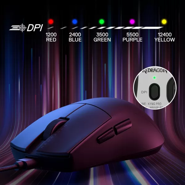 imageRedragon M996 Wired 8K Polling Rate Gaming Mouse 42G UltraLight 26000 Max DPI Gaming Mouse wErgonomic Natural Grip Build Full Programmable Buttons Software Supports DIY Keybinds ampamp DPIBlack