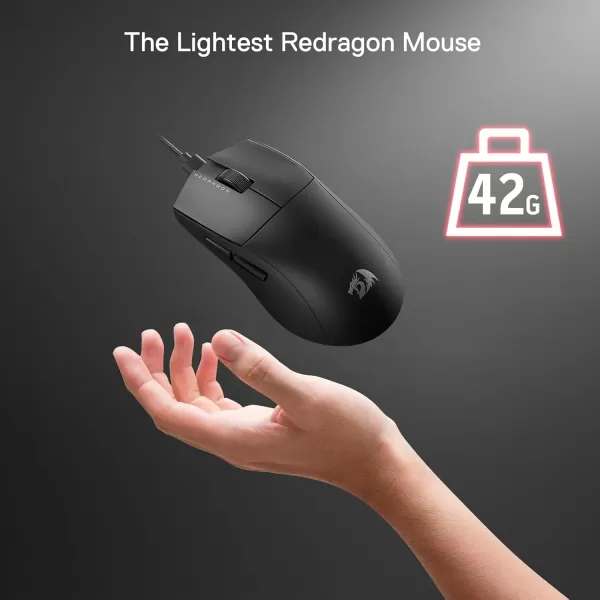 imageRedragon M996 Wired 8K Polling Rate Gaming Mouse 42G UltraLight 26000 Max DPI Gaming Mouse wErgonomic Natural Grip Build Full Programmable Buttons Software Supports DIY Keybinds ampamp DPIBlack