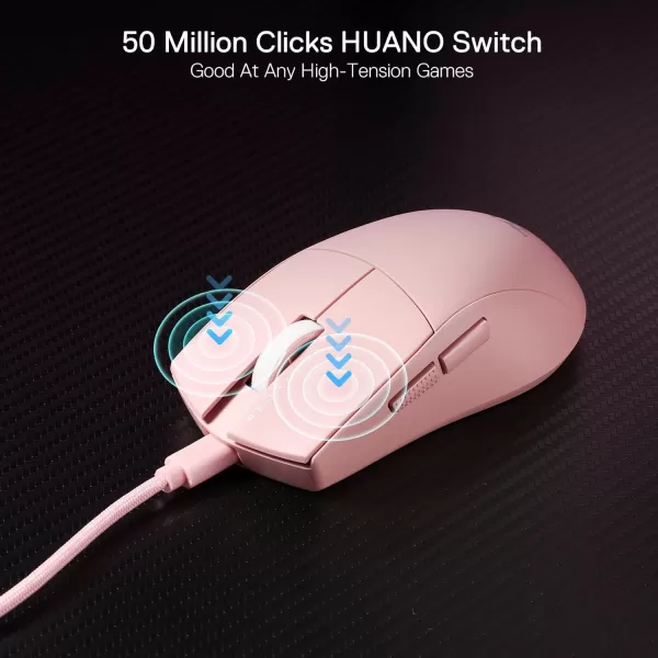 imageRedragon M996 Wired 8K Polling Rate Gaming Mouse 42G UltraLight 26000 Max DPI Gaming Mouse wErgonomic Natural Grip Build Full Programmable Buttons Software Supports DIY Keybinds ampamp DPIPink
