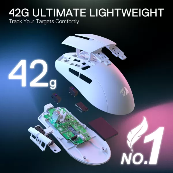 imageRedragon M996 Wired 8K Polling Rate Gaming Mouse 42G UltraLight 26000 Max DPI Gaming Mouse wErgonomic Natural Grip Build Full Programmable Buttons Software Supports DIY Keybinds ampamp DPIWhite