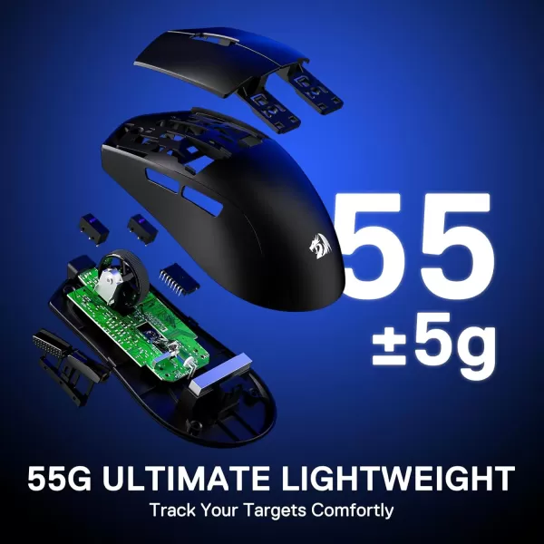 imageRedragon M918 PRO 3Mode Wireless Gaming Mouse 55G Lightweight 26K DPI Gamer Mouse wErgonomic Natural Grip Build Full Programmable Buttons Software Supports DIY Keybinds ampamp DPIBlack