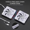 imageRedragon GCF012 Reverse 120mm PC Case Fan DaisyChain Connection 5V 3Pin ARGB Lighting 4 Pin PWM Case Fan for RadiatorComputer Case Cooling 120x120x25mm 3 Pack BlackWhite