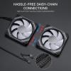 imageRedragon GCF012 Reverse 120mm PC Case Fan DaisyChain Connection 5V 3Pin ARGB Lighting 4 Pin PWM Case Fan for RadiatorComputer Case Cooling 120x120x25mm 3 Pack BlackBlack