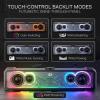 imageRedragon GS817 RGB Desktop Soundbar 20 Channel Stereo Speakers for Desktop wMassive 30W Max Power TouchControl Bluetooth 53 ampamp 35mm AUX Inputs Black