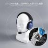 imageRedragon H878 3Mode Wireless Blue Lighting Gaming Headset  Lightweight  71 Surround Sound  40MM Drivers  Detachable Microphone  Multi Platforms for PC PS543 Switch Mobile BlackampampBlueBlack  Blue