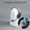 imageRedragon H878 3Mode Wireless Blue Lighting Gaming Headset  Lightweight  71 Surround Sound  40MM Drivers  Detachable Microphone  Multi Platforms for PC PS543 Switch Mobile BlackampampBlueBlack  Gray