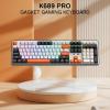 imageRedragon K689 Wired Gasket RGB Gaming Keyboard 104 Keys  Extra 4 Hotkeys Mechanical Keyboard wUpgraded Hotswappable Socket 3Layer Noise Dampening Mixed Color Keycaps Custom Linear SwitchMint Mambo Switch