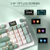 imageRedragon K719 Wireless Gasket Gaming Keyboard wHype Screen ampamp Knob 95 Keys Mechanical Keyboard EasyControl 114 TFT Info Display 5Layer Noise Dampening Custom Linear Switch Jade Cloud Color