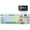 imageRedragon K719 Wireless Gasket Gaming Keyboard wHype Screen ampamp Knob 95 Keys Mechanical Keyboard EasyControl 114 TFT Info Display 5Layer Noise Dampening Custom Linear Switch Jade Cloud Color