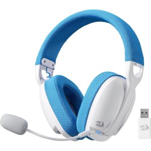imageRedragon H878 3Mode Wireless Blue Lighting Gaming Headset  Lightweight  71 Surround Sound  40MM Drivers  Detachable Microphone  Multi Platforms for PC PS543 Switch Mobile BlackampampBlueWhite  Blue