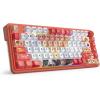 imageRedragon K673 GB 75 Wireless Gasket RGB Gaming Keyboard 3Modes 81 Keys PBT Compact Mechanical Keyboard wHotSwap Socket Dedicated Knob Control ampamp 5Layer Noise Dampening Custom Linear SwitchFlaming Red