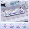 imageRedragon K673 GB 75 Wireless Gasket RGB Gaming Keyboard 3Modes 81 Keys PBT Compact Mechanical Keyboard wHotSwap Socket Dedicated Knob Control ampamp 5Layer Noise Dampening Custom Linear SwitchMoonrise Violet