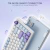 imageRedragon K673 GB 75 Wireless Gasket RGB Gaming Keyboard 3Modes 81 Keys PBT Compact Mechanical Keyboard wHotSwap Socket Dedicated Knob Control ampamp 5Layer Noise Dampening Custom Linear SwitchMoonrise Violet