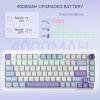 imageRedragon K673 GB 75 Wireless Gasket RGB Gaming Keyboard 3Modes 81 Keys PBT Compact Mechanical Keyboard wHotSwap Socket Dedicated Knob Control ampamp 5Layer Noise Dampening Custom Linear SwitchMoonrise Violet