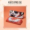 imageRedragon K673 GB 75 Wireless Gasket RGB Gaming Keyboard 3Modes 81 Keys PBT Compact Mechanical Keyboard wHotSwap Socket Dedicated Knob Control ampamp 5Layer Noise Dampening Custom Linear SwitchFlaming Red