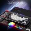 imageRedragon K673 GB 75 Wireless Gasket RGB Gaming Keyboard 3Modes 81 Keys PBT Compact Mechanical Keyboard wHotSwap Socket Dedicated Knob Control ampamp 5Layer Noise Dampening Custom Linear SwitchAbyssal Blue