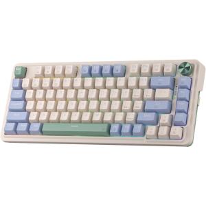 imageRedragon K673 GB 75 Wireless Gasket RGB Gaming Keyboard 3Modes 81 Keys PBT Compact Mechanical Keyboard wHotSwap Socket Dedicated Knob Control ampamp 5Layer Noise Dampening Custom Linear SwitchVintage Blue