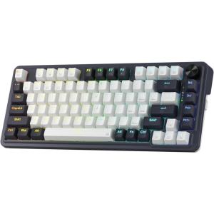 imageRedragon K673 GB 75 Wireless Gasket RGB Gaming Keyboard 3Modes 81 Keys PBT Compact Mechanical Keyboard wHotSwap Socket Dedicated Knob Control ampamp 5Layer Noise Dampening Custom Linear SwitchAbyssal Blue