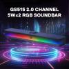 imageRedragon GS515 RGB Desktop Soundbar 20 Channel Stereo Computer Speakers for Desktop with Bluetooth 53 USBCUSB Powered Black