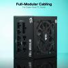 imageRedragon RGMS1200W PRO 80 Gold 1200 Watt Power Supply wUpgraded ATX 31 ampamp PCIe 51 Fully Modular Compact 150mm Size Smart ECO Low Noise Fan 100 Japanese Capacitors Full Mod CablesATX Gold BK