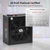 imageRedragon RGMS1200W PRO 80 Gold 1200 Watt Power Supply wUpgraded ATX 31 ampamp PCIe 51 Fully Modular Compact 150mm Size Smart ECO Low Noise Fan 100 Japanese Capacitors Full Mod CablesATX 30 Platinum BK