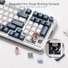 imageRedragon K686 PRO 98 Keys Wireless Gasket RGB Gaming Keyboard 3Mode PBT Mechanical Keyboard wHotSwap SouthFacing RGB Socket Dedicated Knob Control ampamp 5Layer Noise Dampening Gradient PBT KeycapsBlue Himmel