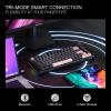 imageRedragon K724 PRO Wireless Gasket Gaming Keyboard wHype Screen ampamp Knob 81Key Mechanical Keyboard EasyControl 114 TFT Info Display 5Layer Noise Dampening Custom Linear Switch Dark Jade ColorDawn Sakura CNC