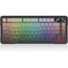 imageRedragon K724 PRO Wireless Gasket Gaming Keyboard wHype Screen ampamp Knob 81Key Mechanical Keyboard EasyControl 114 TFT Info Display 5Layer Noise Dampening Custom Linear Switch Dark Jade ColorConcrete Jungle