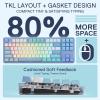 imageRedragon K728 PRO SE 80 87 Keys Wireless Gasket RGB Gaming Keyboard 3Mode Anime Mechanical Keyboard wHotSwap SouthFacing LED Socket 5Layer Noise Dampening Custom HiFi Linear SwitchStarlight Blue