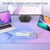 imageRedragon K728 PRO SE 80 87 Keys Wireless Gasket RGB Gaming Keyboard 3Mode Anime Mechanical Keyboard wHotSwap SouthFacing LED Socket 5Layer Noise Dampening Custom HiFi Linear SwitchMoonrise Violet