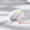 imageRedragon M612AK PRO RGB Gaming Mouse 8000 DPI WiredWireless Optical Mouse with 9 Programmable Buttons ampamp 7 Backlit Modes BT ampamp 24G Wireless Software Supports DIY Keybinds Rapid Fire ButtonWhite