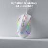 imageRedragon M612AK PRO RGB Gaming Mouse 8000 DPI WiredWireless Optical Mouse with 9 Programmable Buttons ampamp 7 Backlit Modes BT ampamp 24G Wireless Software Supports DIY Keybinds Rapid Fire ButtonWhite
