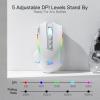 imageRedragon M612AK PRO RGB Gaming Mouse 8000 DPI WiredWireless Optical Mouse with 9 Programmable Buttons ampamp 7 Backlit Modes BT ampamp 24G Wireless Software Supports DIY Keybinds Rapid Fire ButtonWhite