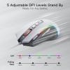 imageRedragon M612AK PRO RGB Gaming Mouse 8000 DPI WiredWireless Optical Mouse with 9 Programmable Buttons ampamp 7 Backlit Modes BT ampamp 24G Wireless Software Supports DIY Keybinds Rapid Fire ButtonGray