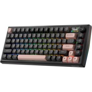 imageRedragon K724 PRO Wireless Gasket Gaming Keyboard wHype Screen ampamp Knob 81Key Mechanical Keyboard EasyControl 114 TFT Info Display 5Layer Noise Dampening Custom Linear Switch Dark Jade ColorDawn Sakura CNC