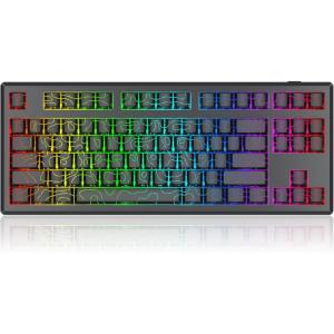 imageRedragon K728 PRO SE 80 87 Keys Wireless Gasket RGB Gaming Keyboard 3Mode Anime Mechanical Keyboard wHotSwap SouthFacing LED Socket 5Layer Noise Dampening Custom HiFi Linear SwitchPathfiner Black CNC