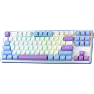 imageRedragon K728 PRO SE 80 87 Keys Wireless Gasket RGB Gaming Keyboard 3Mode Anime Mechanical Keyboard wHotSwap SouthFacing LED Socket 5Layer Noise Dampening Custom HiFi Linear SwitchMoonrise Violet