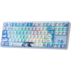 imageRedragon K728 PRO SE 80 87 Keys Wireless Gasket RGB Gaming Keyboard 3Mode Anime Mechanical Keyboard wHotSwap SouthFacing LED Socket 5Layer Noise Dampening Custom HiFi Linear SwitchStarlight Blue Anime Version
