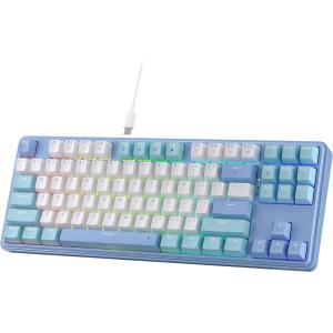 imageRedragon K728 PRO SE 80 87 Keys Wireless Gasket RGB Gaming Keyboard 3Mode Anime Mechanical Keyboard wHotSwap SouthFacing LED Socket 5Layer Noise Dampening Custom HiFi Linear SwitchStarlight Blue