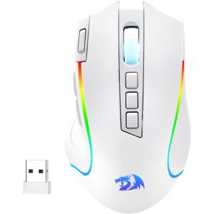 imageRedragon M612AK PRO RGB Gaming Mouse 8000 DPI WiredWireless Optical Mouse with 9 Programmable Buttons ampamp 7 Backlit Modes BT ampamp 24G Wireless Software Supports DIY Keybinds Rapid Fire ButtonWhite