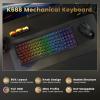 imageRedragon Wireless Mechanical Keyboard 3 Mode Gasket Mounted RGB Gaming Keyboard with Volume Knob PreLubed Linear Switches MDAProfile 98 Keys Hot Swappable Creamy Keyboard for PCTabletXboxPS4