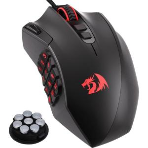imageRedragon M921 MMO Gaming Mouse 12400 DPI High Precision Wired RGB Mice w18 Programmable Buttons 12 Side Macro Keys Software Supports for PC Laptop