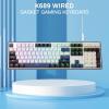 imageRedragon K745 PRO Wireless Gasket RGB Gaming Keyboard 108 Keys Mechanical Keyboard wExtra 4 Hotkeys HotSwap SouthFacing LED Socket 5Layer Noise Dampening Round PBT Keycaps Mint Mambo SwitchCerulean Polar