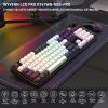 imageRedragon K745 PRO Wireless Gasket RGB Gaming Keyboard 108 Keys Mechanical Keyboard wExtra 4 Hotkeys HotSwap SouthFacing LED Socket 5Layer Noise Dampening Round PBT Keycaps Mint Mambo SwitchAbyssal Blue K761