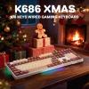 imageRedragon K745 PRO Wireless Gasket RGB Gaming Keyboard 108 Keys Mechanical Keyboard wExtra 4 Hotkeys HotSwap SouthFacing LED Socket 5Layer Noise Dampening Round PBT Keycaps Mint Mambo SwitchGingerbread Man