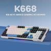 imageRedragon K745 PRO Wireless Gasket RGB Gaming Keyboard 108 Keys Mechanical Keyboard wExtra 4 Hotkeys HotSwap SouthFacing LED Socket 5Layer Noise Dampening Round PBT Keycaps Mint Mambo SwitchGlacier Azure