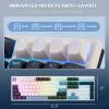 imageRedragon K745 PRO Wireless Gasket RGB Gaming Keyboard 108 Keys Mechanical Keyboard wExtra 4 Hotkeys HotSwap SouthFacing LED Socket 5Layer Noise Dampening Round PBT Keycaps Mint Mambo SwitchGlacier Azure
