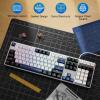 imageRedragon K745 PRO Wireless Gasket RGB Gaming Keyboard 108 Keys Mechanical Keyboard wExtra 4 Hotkeys HotSwap SouthFacing LED Socket 5Layer Noise Dampening Round PBT Keycaps Mint Mambo SwitchCerulean Polar