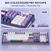 imageRedragon K745 PRO Wireless Gasket RGB Gaming Keyboard 108 Keys Mechanical Keyboard wExtra 4 Hotkeys HotSwap SouthFacing LED Socket 5Layer Noise Dampening Round PBT Keycaps Mint Mambo SwitchCharming Purple